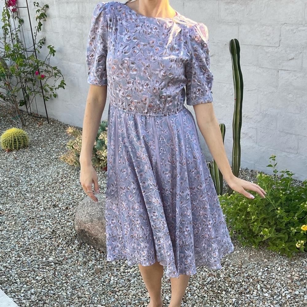 Vintage 60s a line floral spring summer midi dress - Picture 8 of 16